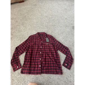 AllSaints Chetco Long Sleeve Check Shirt - Red/Black